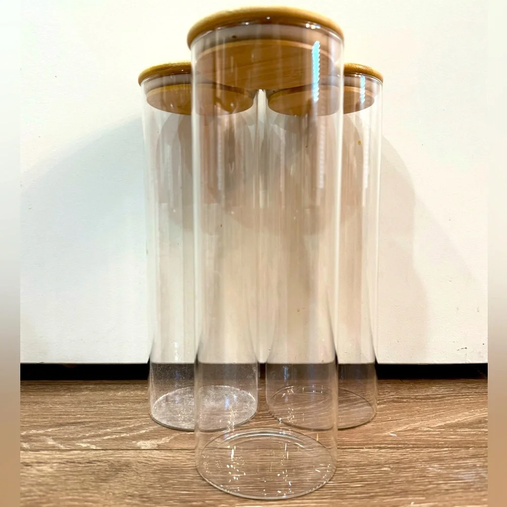 Glass storage jars